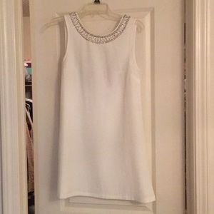 White dress with open back